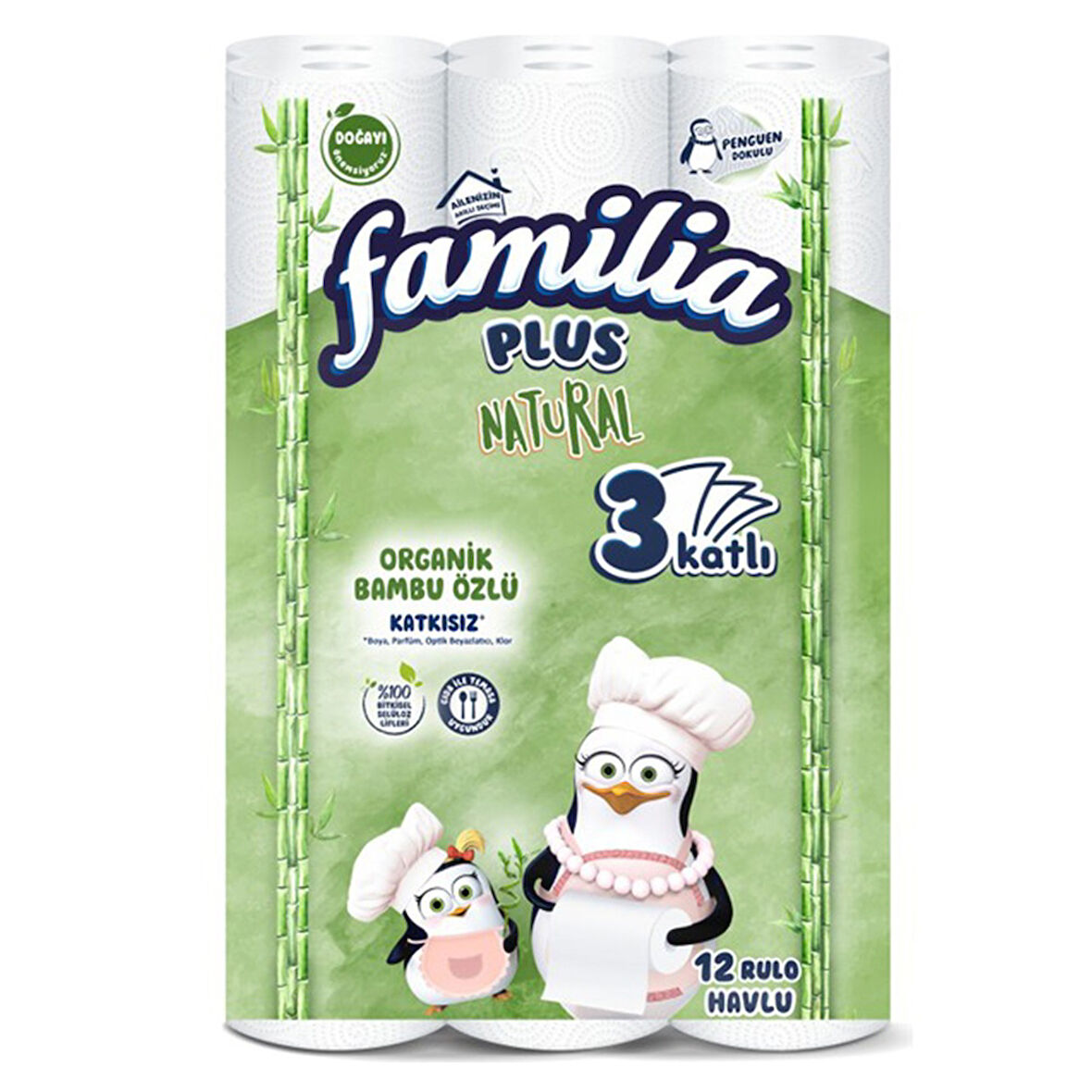 Famılıa Plus Natural 3 Katlı Kağıt Havlu 12&apos;li̇