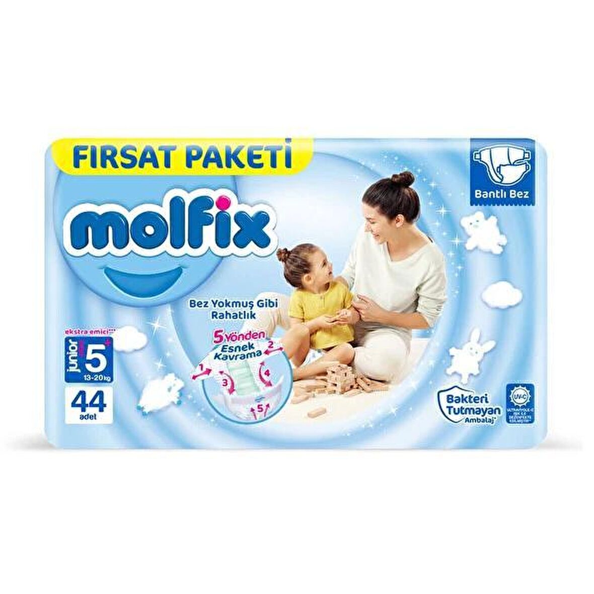 Molfix Bebek Bezi Fırsat Paketi Junior Plus No:5+ 44'lü