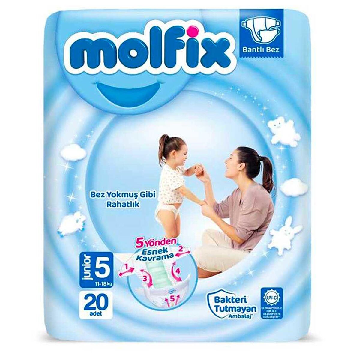 Molfix 5 Numara Junior 20'li Bel Bantlı Bez