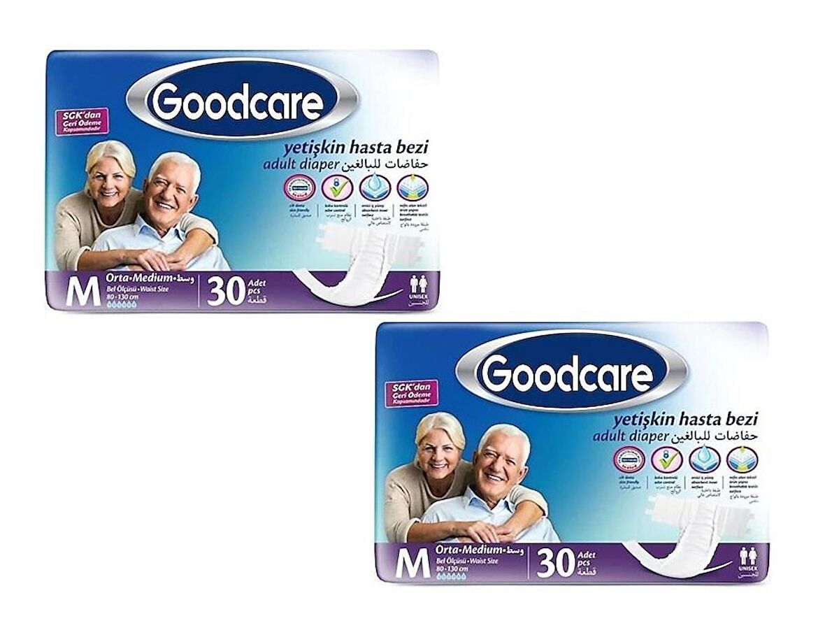 Goodcare Bel Bantlı Hasta Bezi 60 Adet Orta Medium