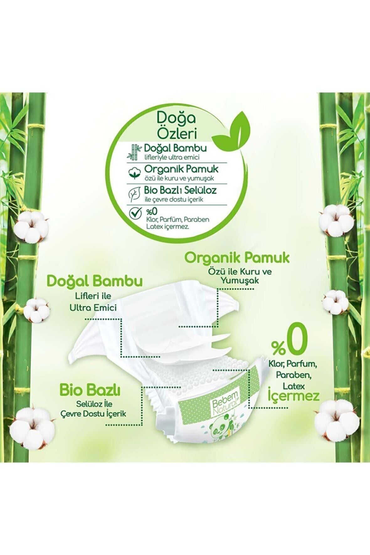 Bebem Natural 6 Numara X Large 20'li Bel Bantlı Bez