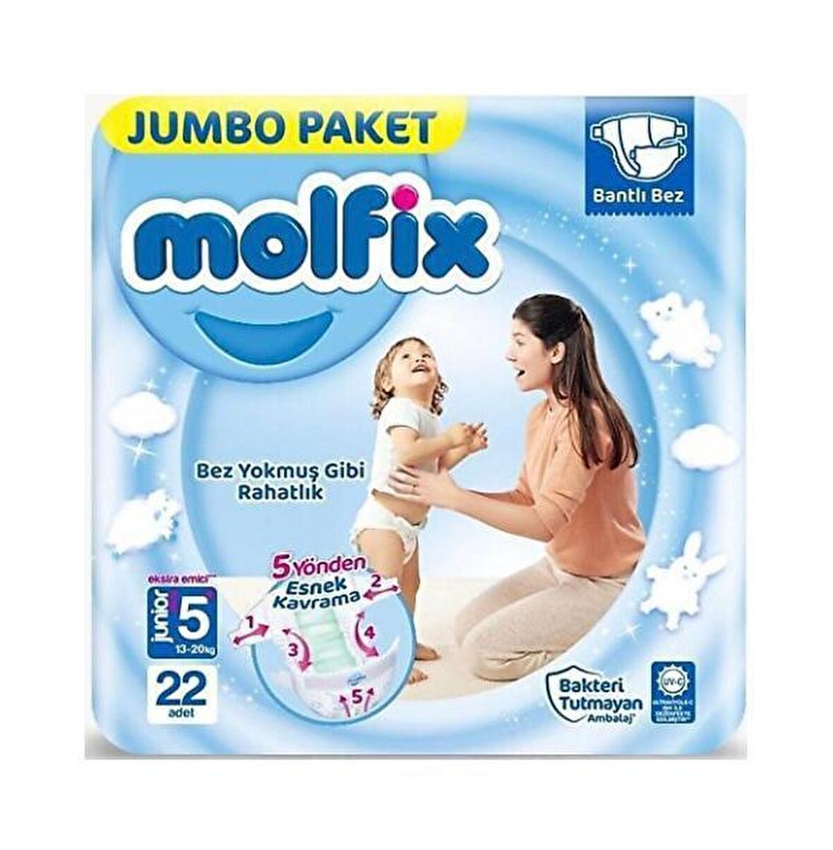 Molfix 3D No 5 Junior Plus Jumbo Paket  22'li