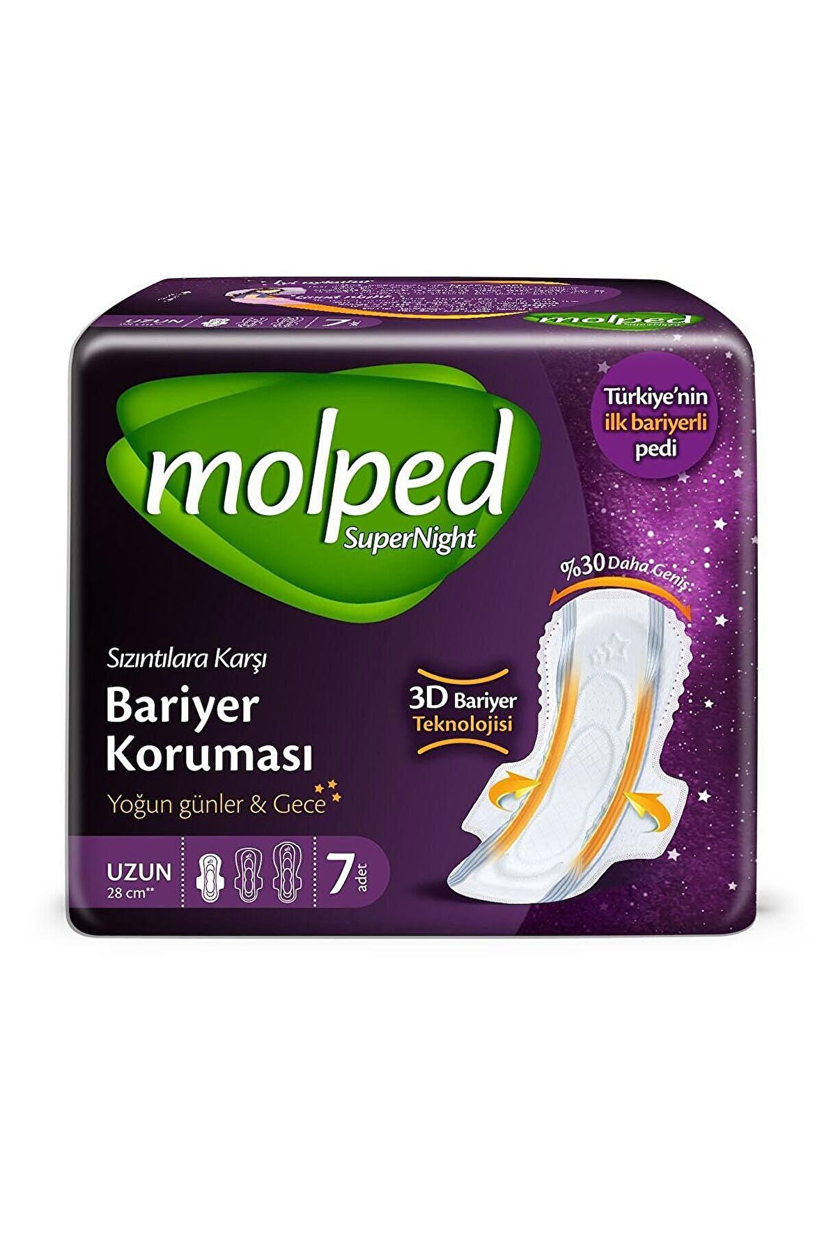 Molped Supernight Uzun Hijyenik Ped 7 Adet