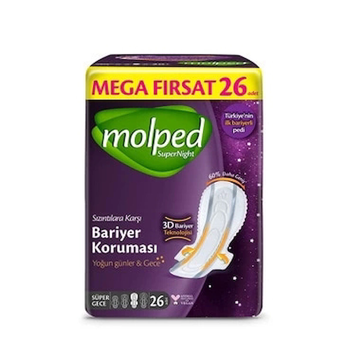 Molped Süpernight Süper Gece Ped 26 Adet