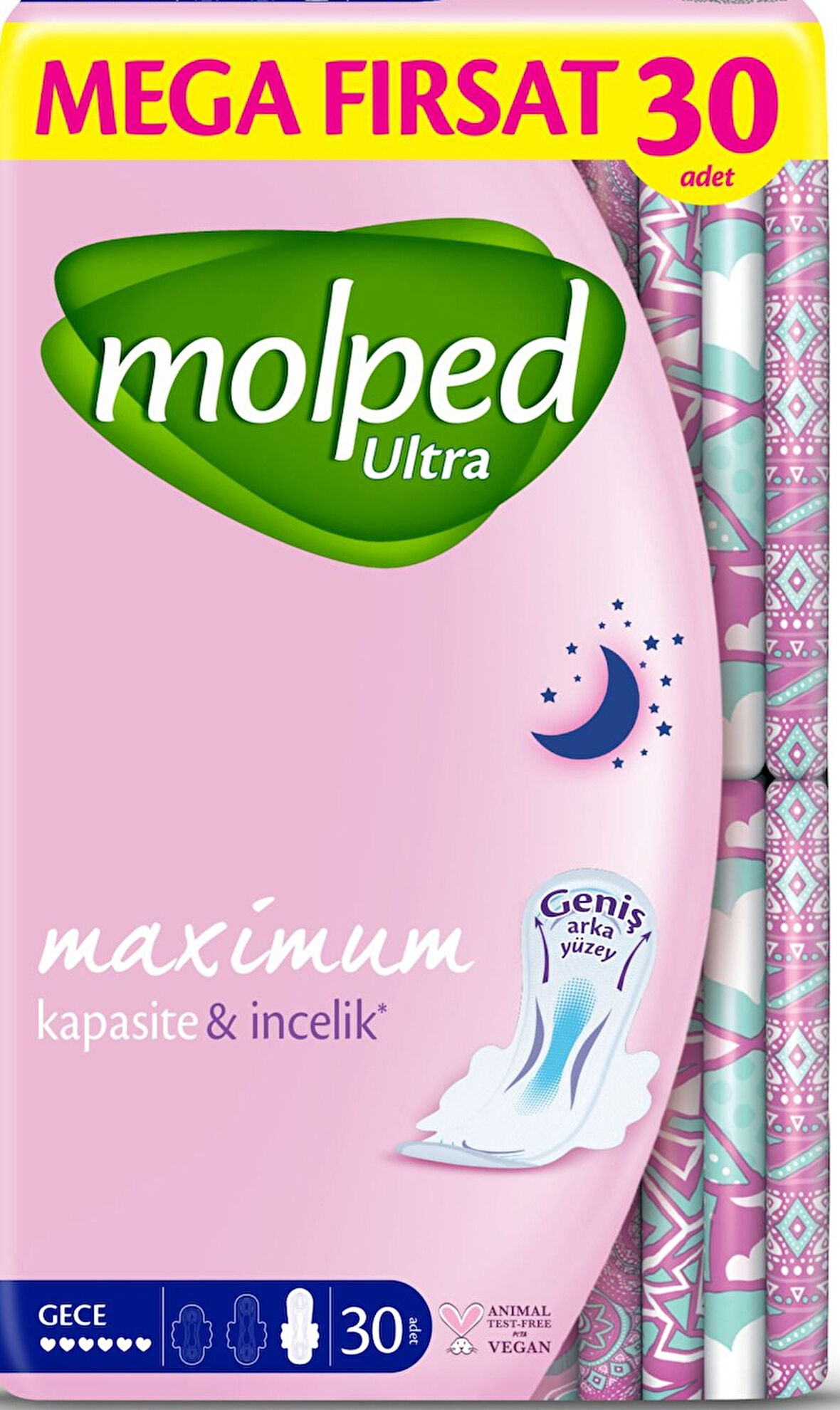 Molped Ultra Anatomik Hijyenik Ped Gece 30 lu