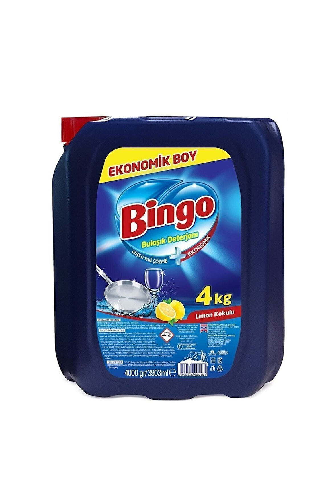 Bingo Bulaşık Sıvısı 4 Litre Limon Kokulu Elde Yıkama