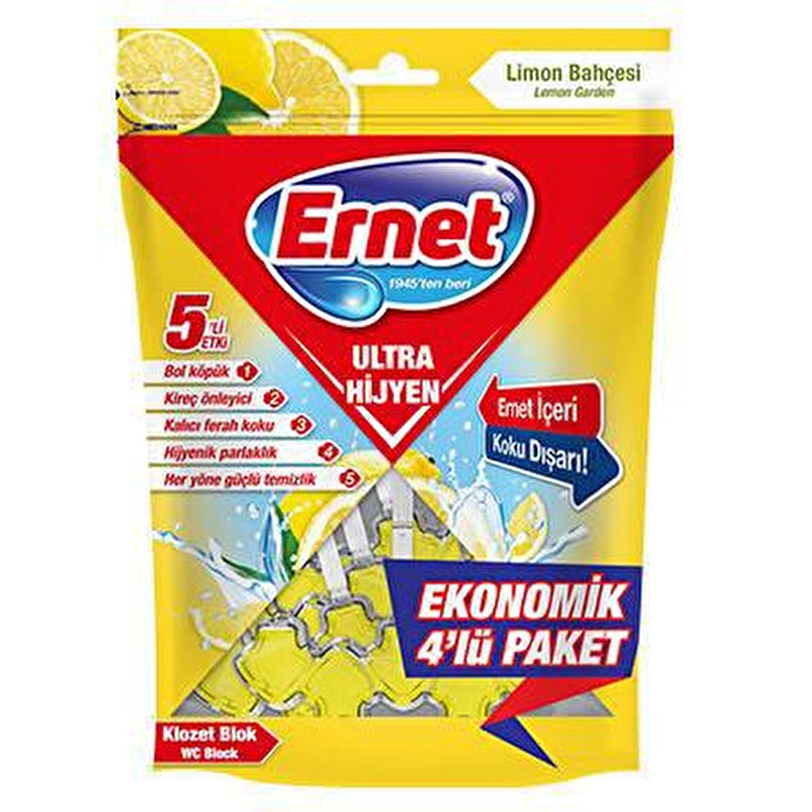 ERNET KLOZET ULTRA HİJYEN LİMON 4X50GR