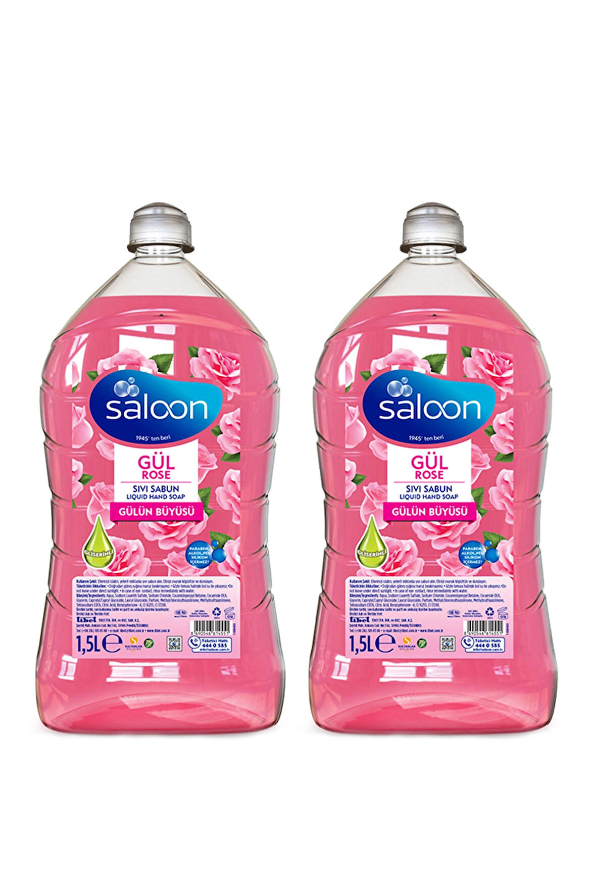 SALOON SIVI SABUN GÜL 1,5 L 2'Lİ