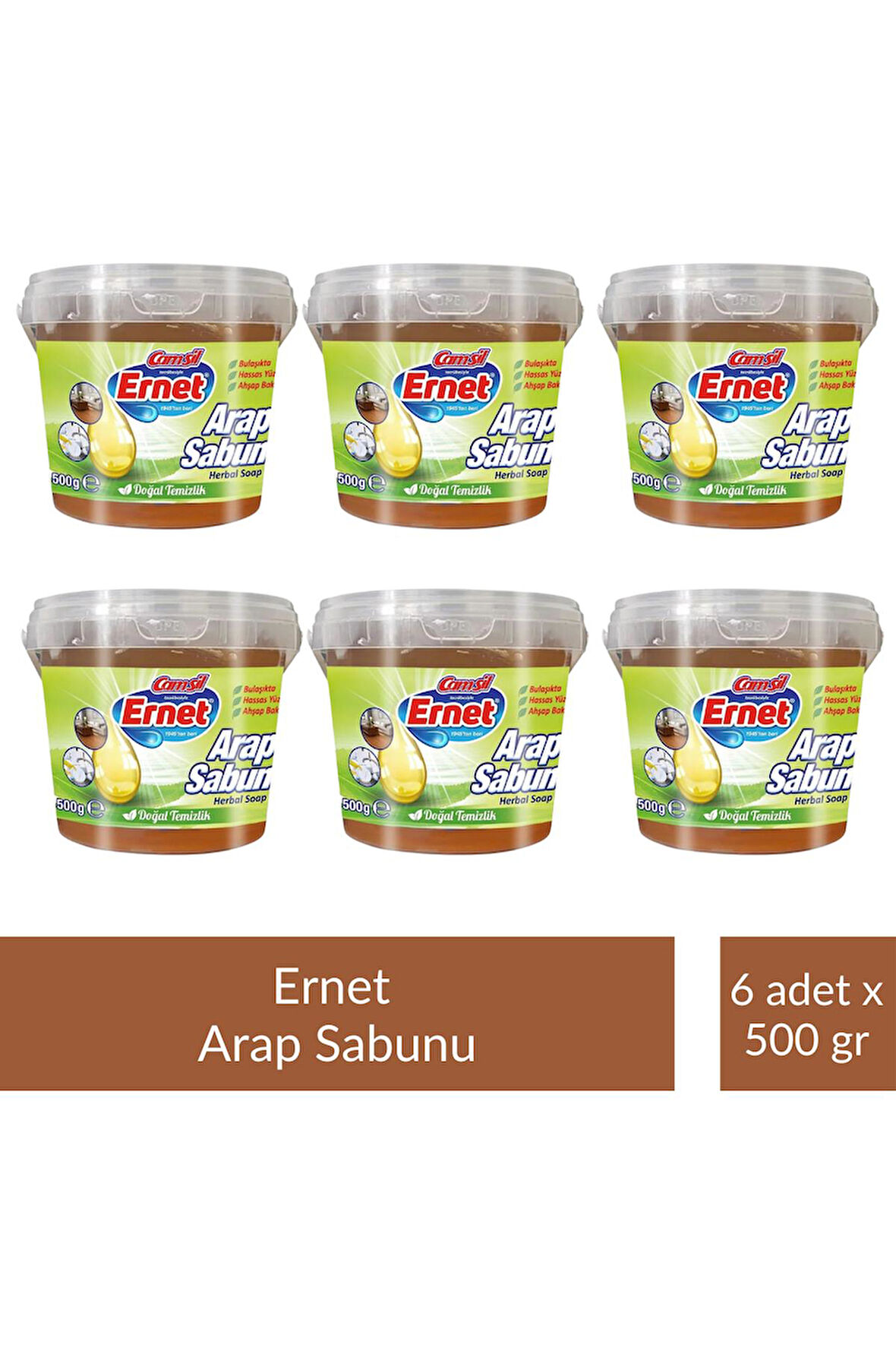 Ernet Sıvı Arap Sabunu Kase 500 gr x 6 Adet