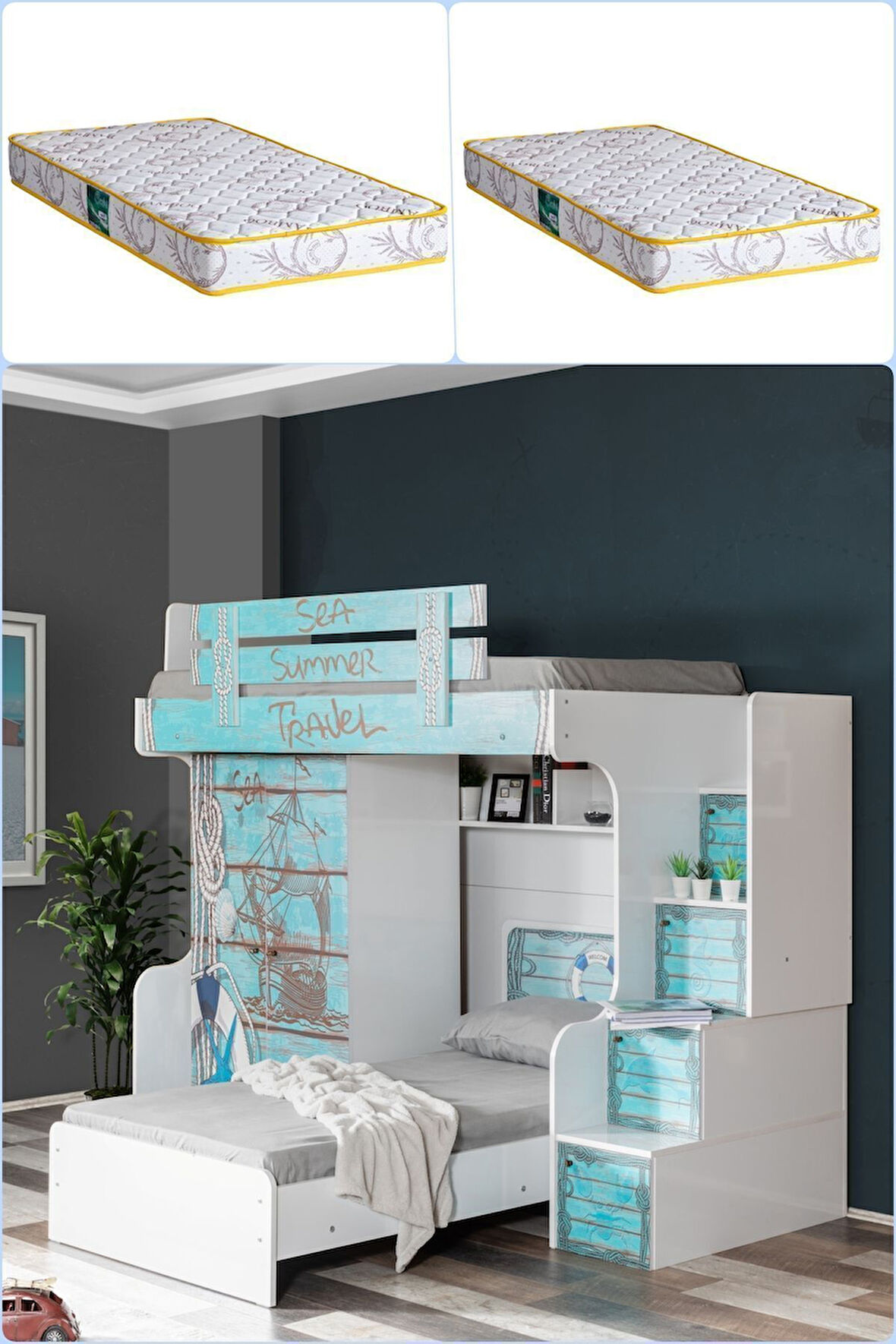 Ranza, Summer Ranza Karyola Dolap 2 Adet Comfort Yatak