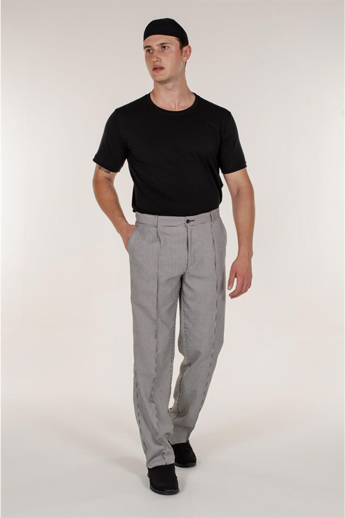 Kazayağı Erkek Aşçı ve Mutfak Şef Pantolon Ütü Dikişli