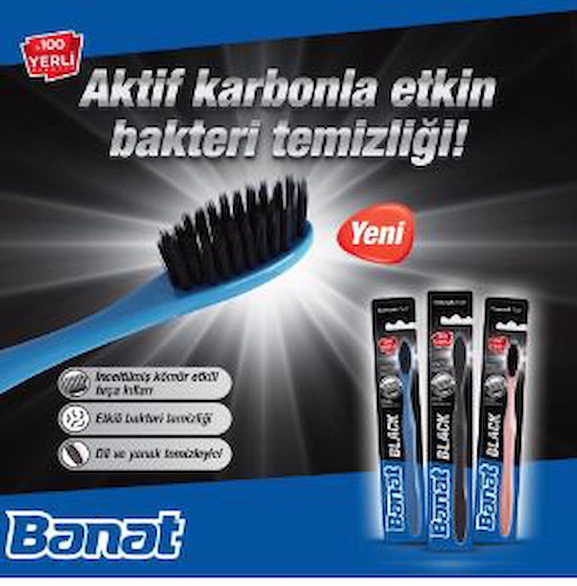 Banat Black Kömür Etkili Diş Fırçası