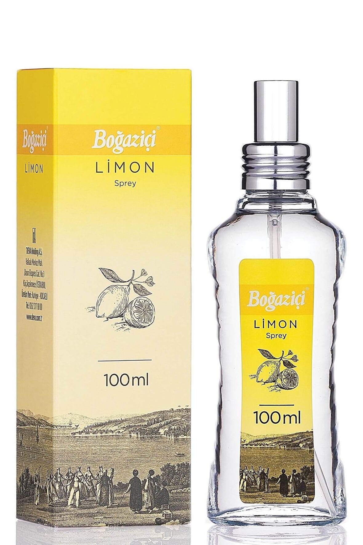 Boğaziçi 80° Limon Kolonyası Sprey Cam Şişe 100 ml