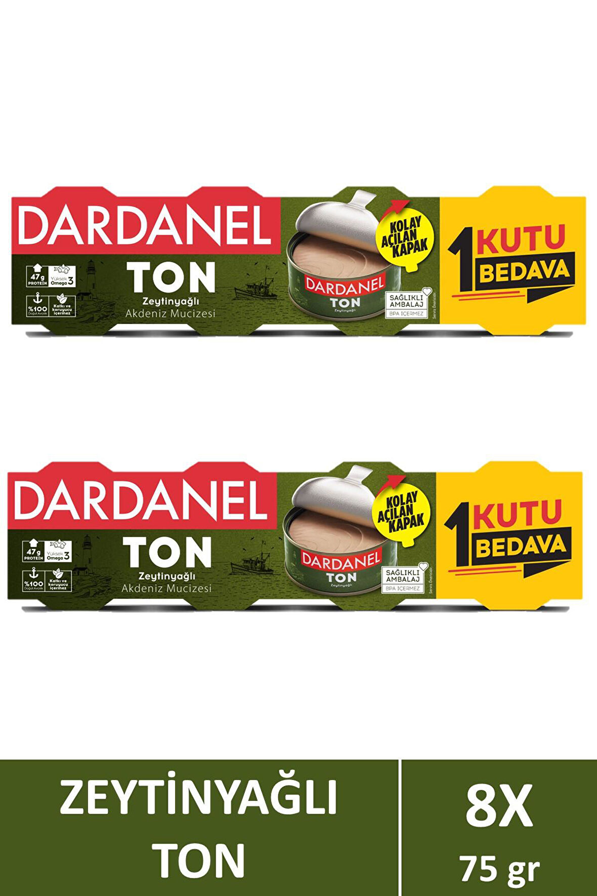 Dardanel Zeytinyağlı Ton Balığı 4x75 gr x2 Adet