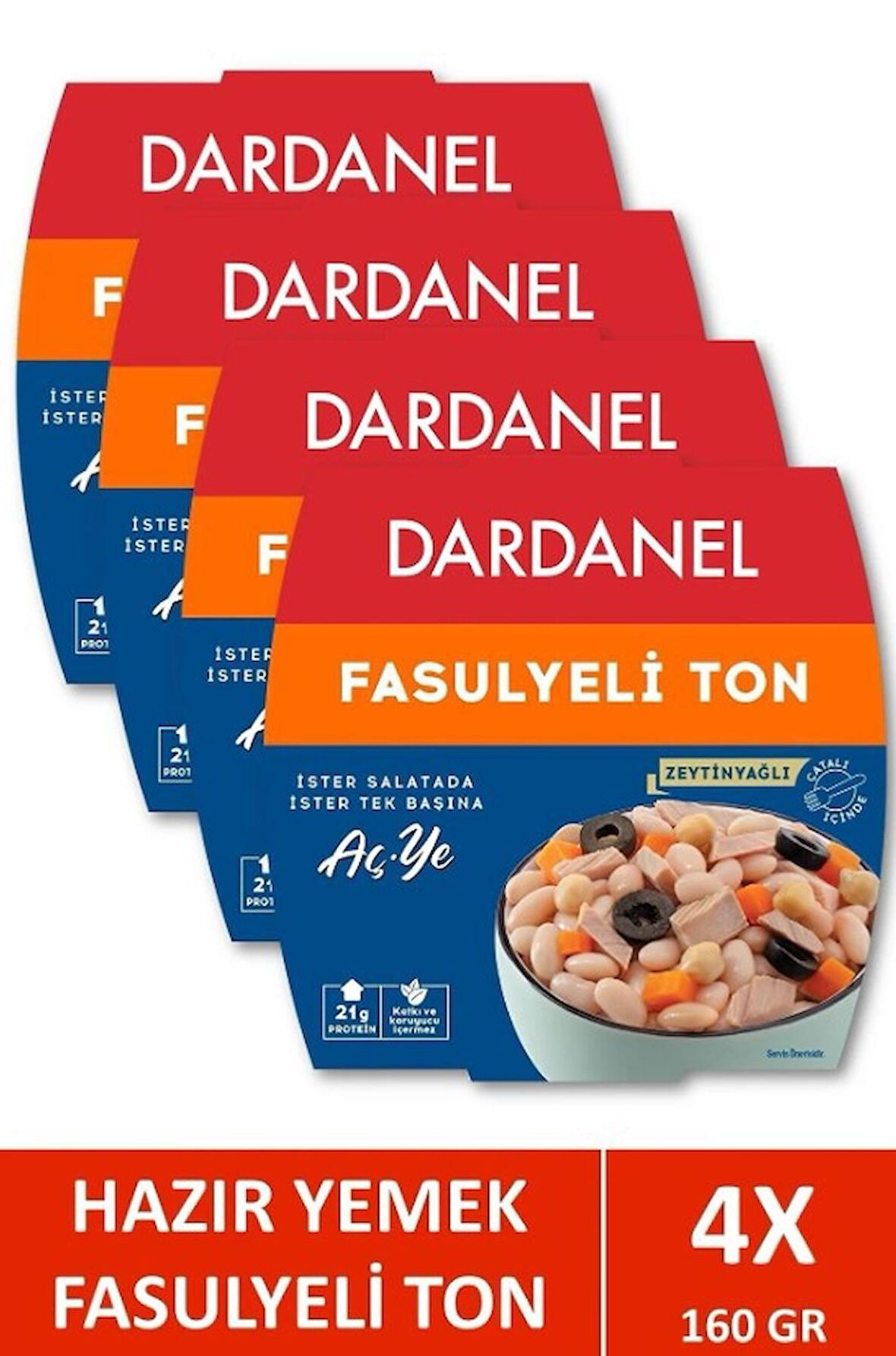 Aç Ye Fasulyeli Ton Balığı 160 Gr X 4 Adet