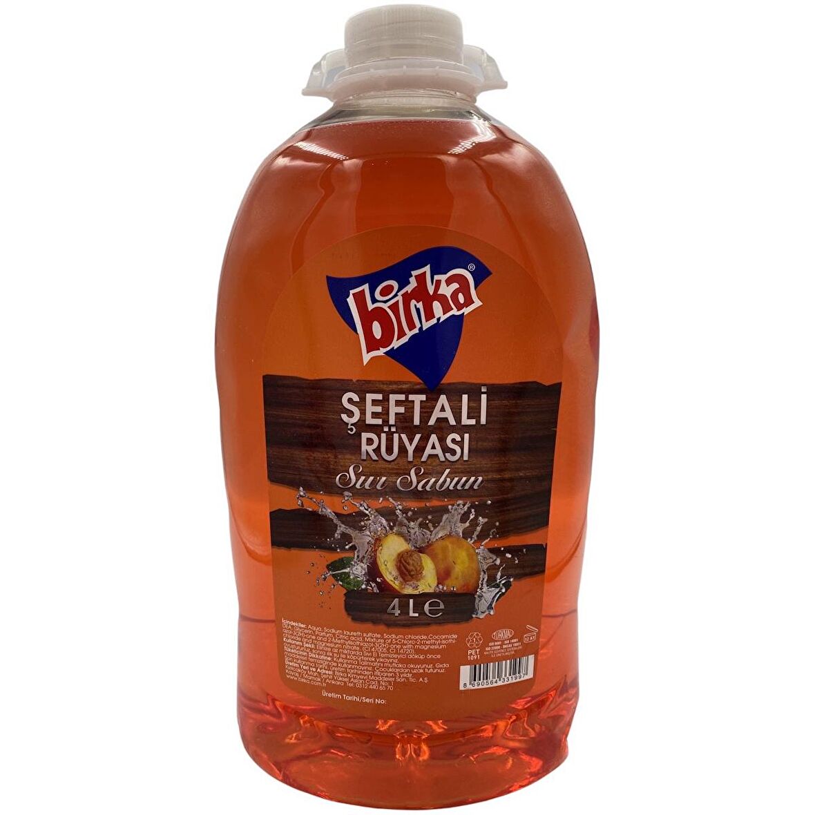 Birka Sıvı El Sabunu, 4000 ml., Şeftali Kokulu