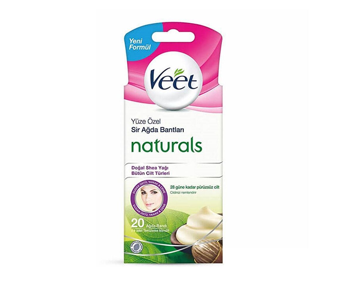 Veet Sir Ağda Bandı Yüz Bölgesi Naturals Doğal Shea Yağı 20'Li