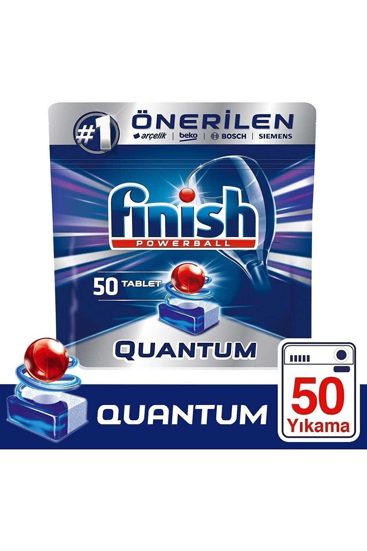 Finish Bulaşık Makinesi Deterjanı Quantum Tablet 50'Li