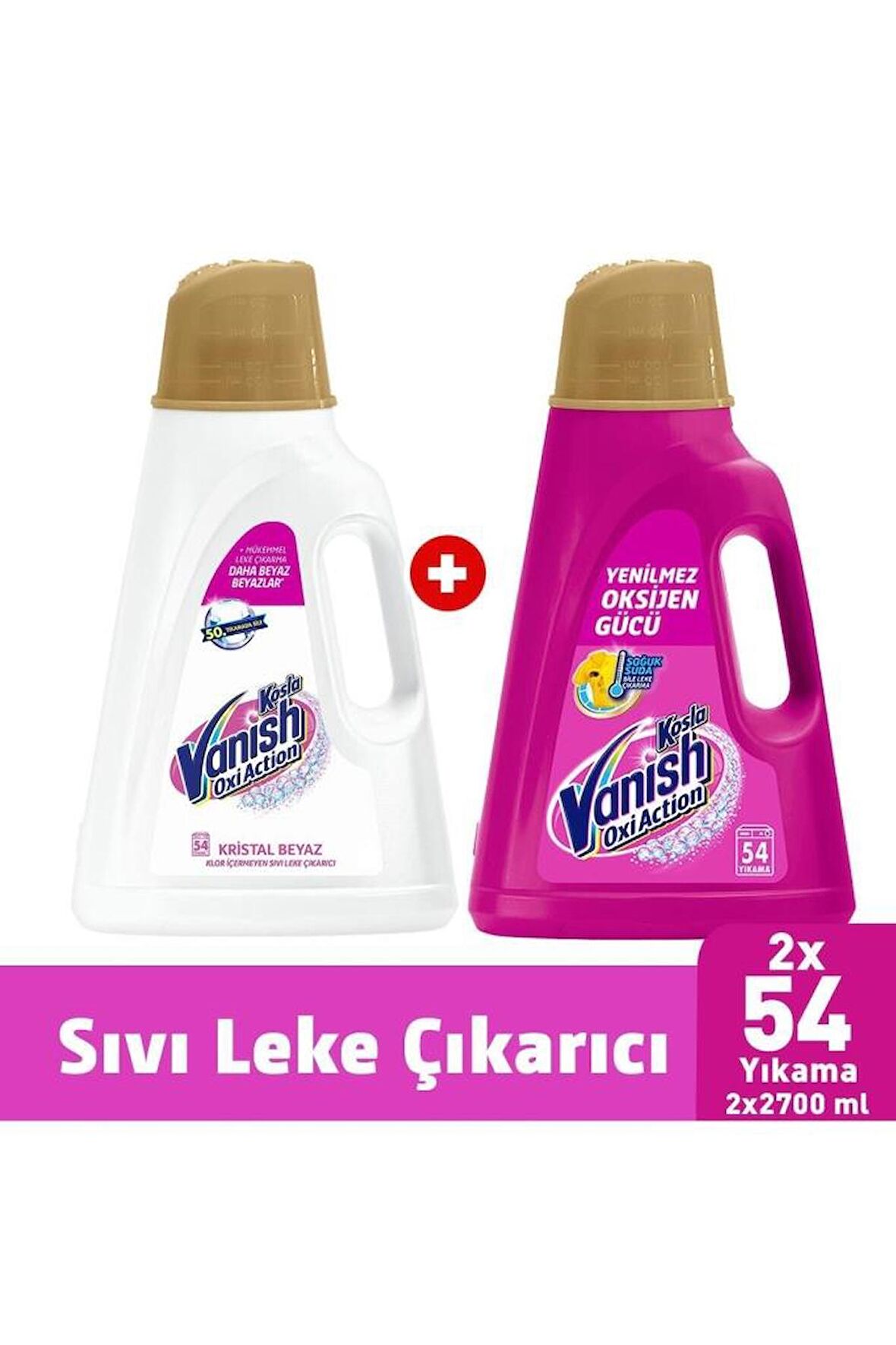 Sıvı Leke Çıkarıcı 2700 ml Beyaz + 2700ml Pembe