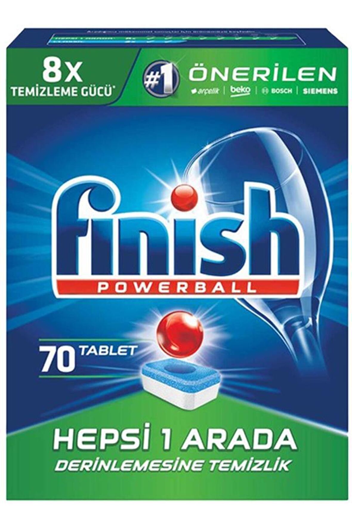 Finish Powerball 70 Yıkama Tablet Bulaşık Makinesi Deterjanı 70 Adet 