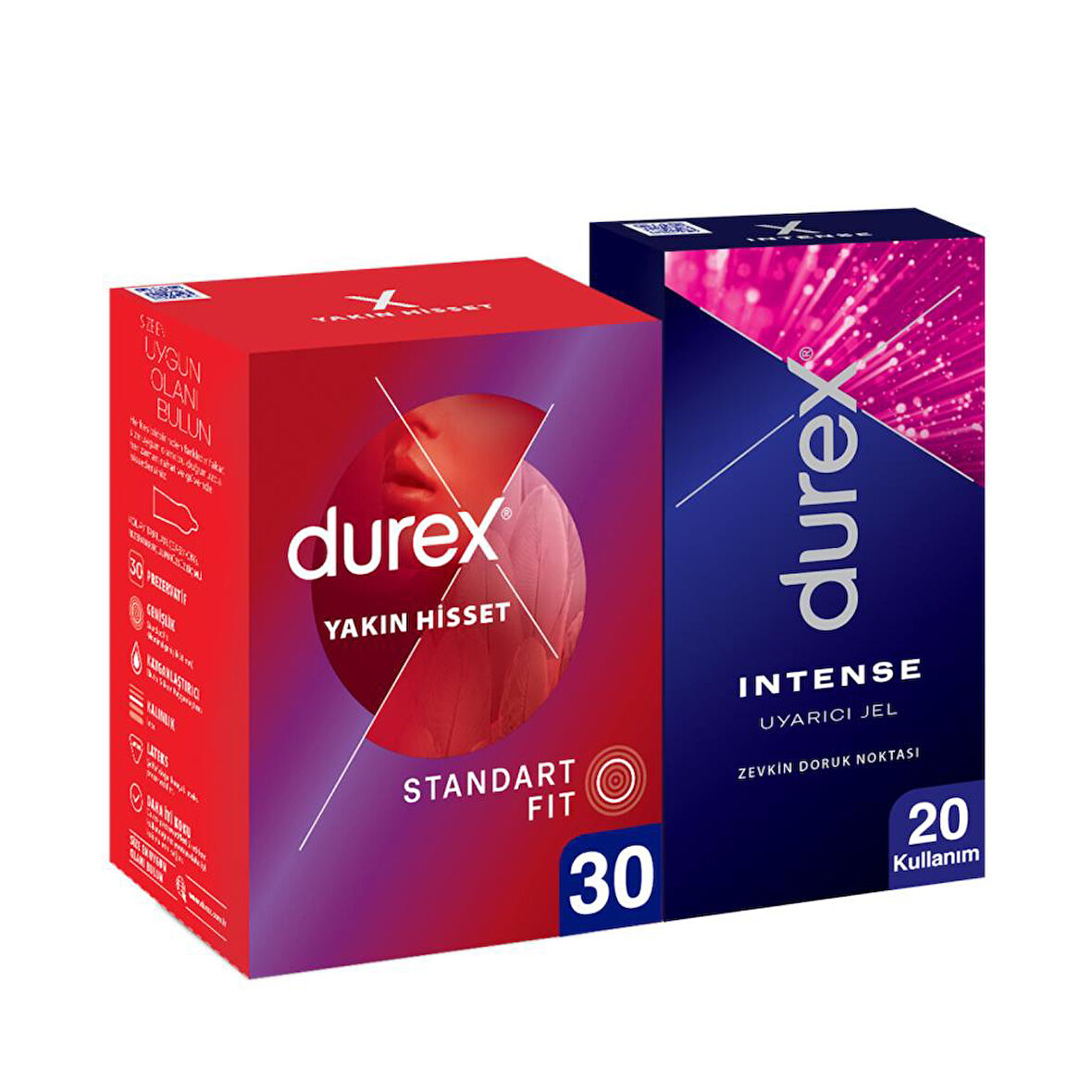 Durex Yakın Hisset İnce Prezervatif 30'lu + Durex Intense Uyarıcı Jel 10ml