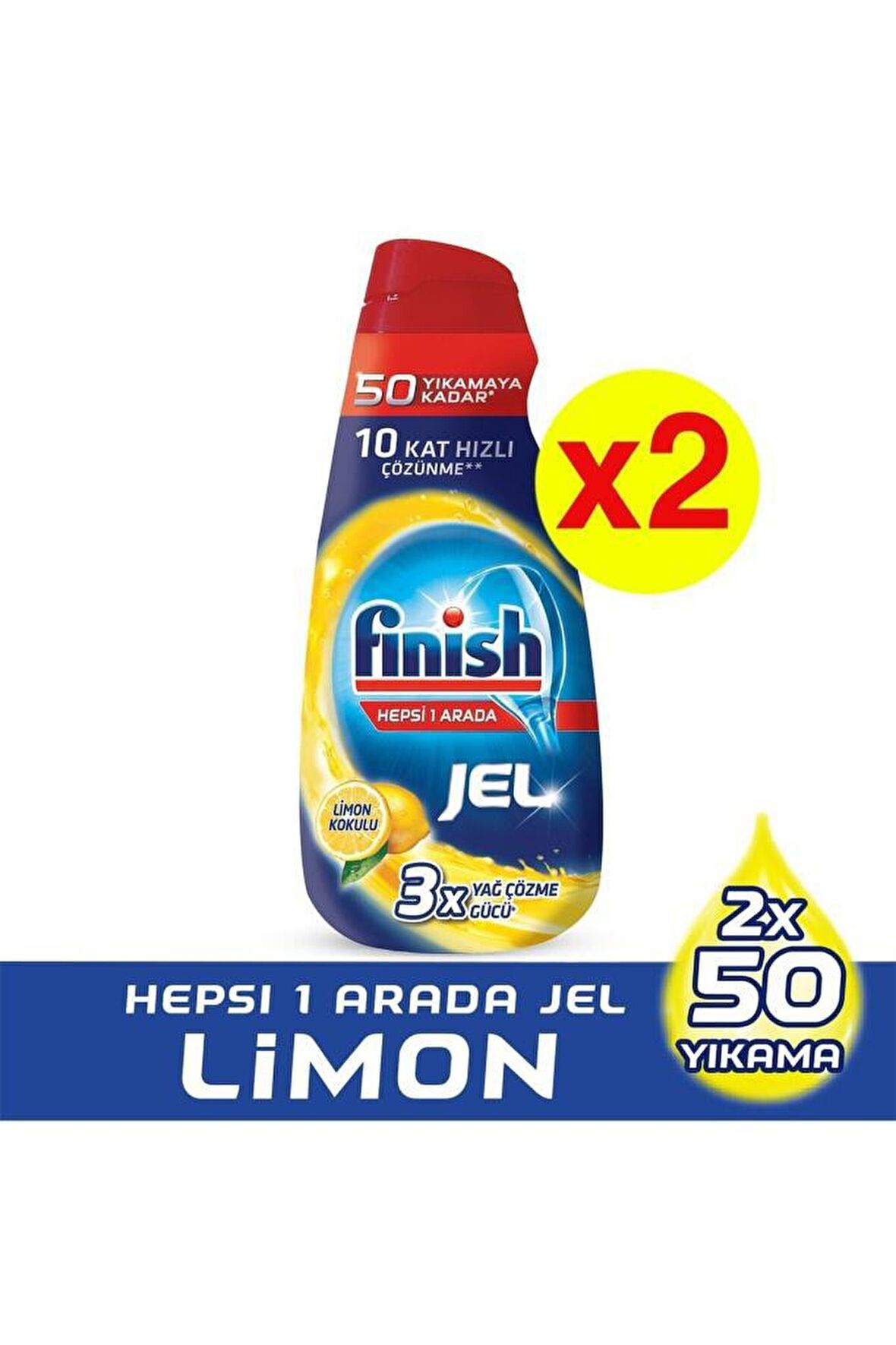 Finish Hepsi Bir Arada Bulaşık Makinesi Jeli 2x1 lt 