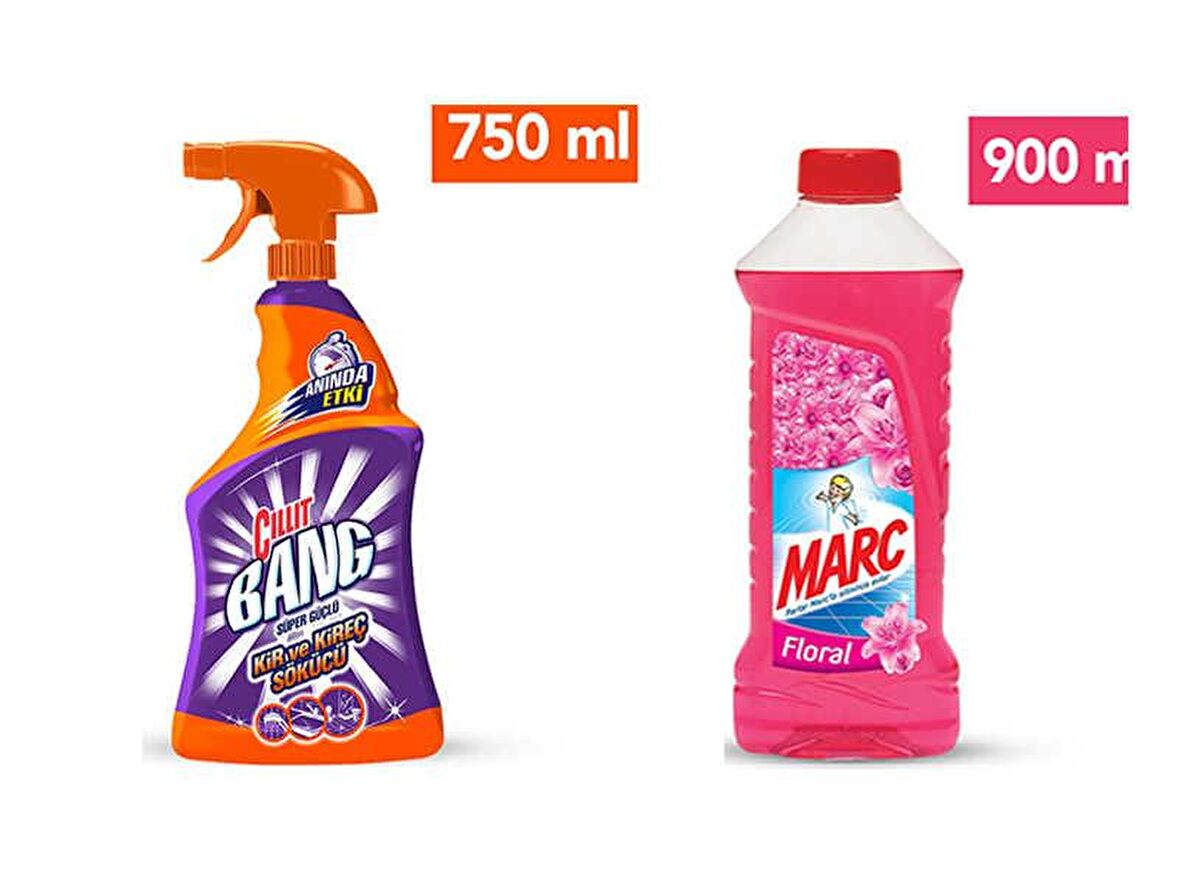 Cillit Bang Mutfak ve Banyo Temizleyici Sprey 750 ml + Marc Apc 900 ml