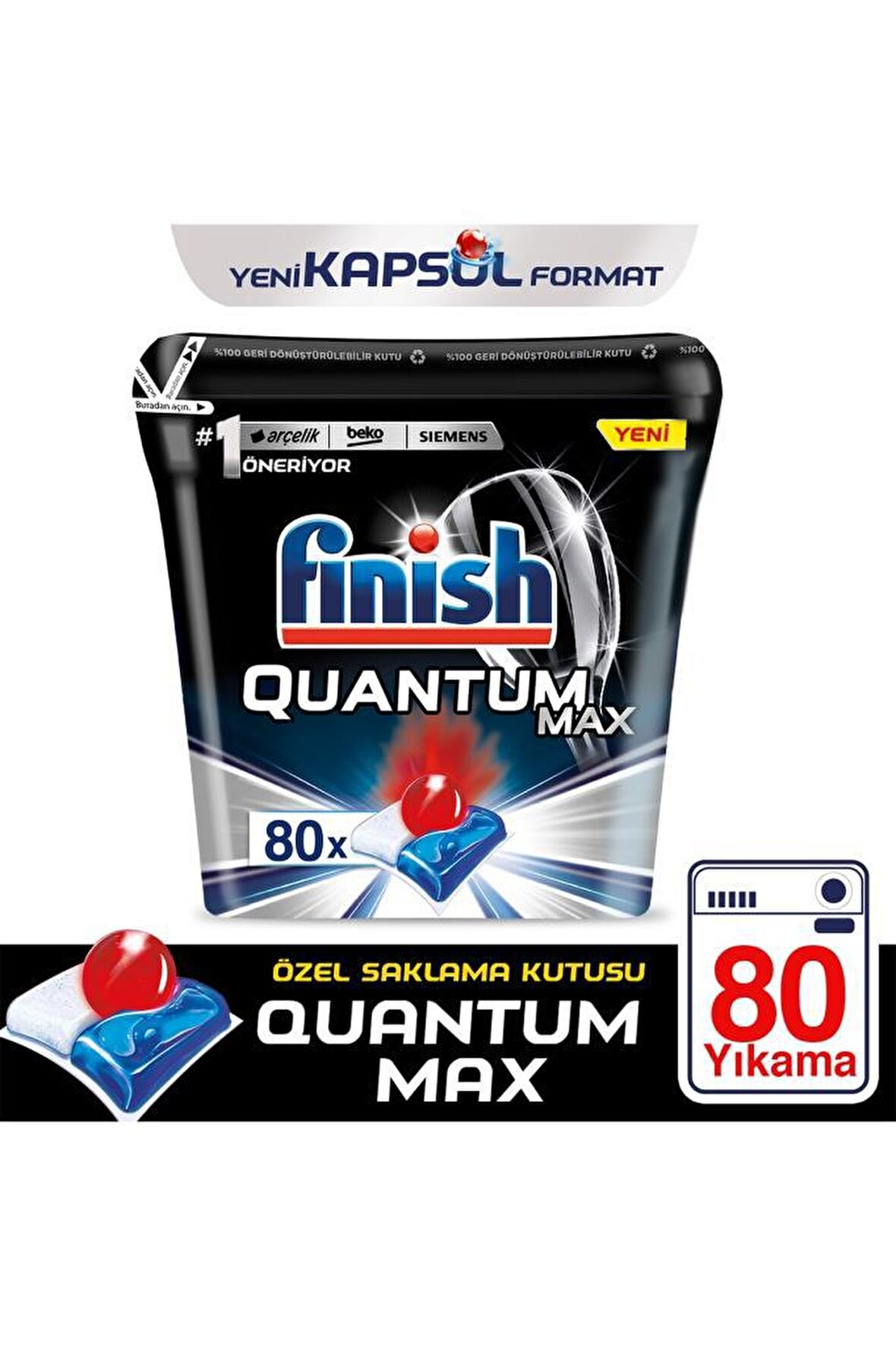 Finish Quantum Max 80 Yıkama Tablet Bulaşık Makinesi Deterjanı 80 Adet 