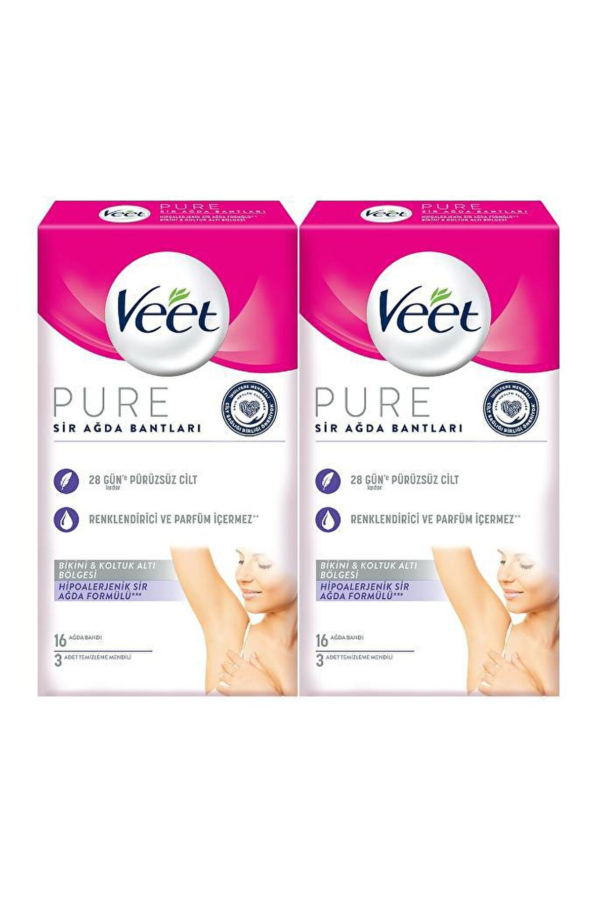 Veet Pure Sir Ağda Bandı Bikini Bölgesi ve Koltuk Altı 16 lı x 2 Adet