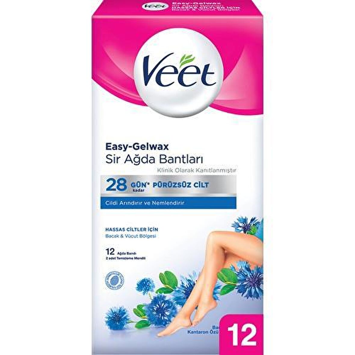 Veet Mavi Bacak - Vücut için Ağda Bandı 12'li