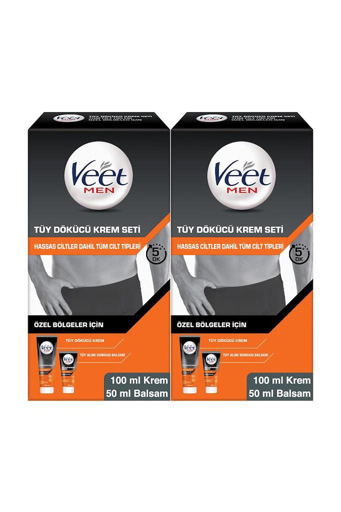 Veet Men Özel Bölgeler İçin Tüy Dökücü Krem Seti 100 & 50 ml X2