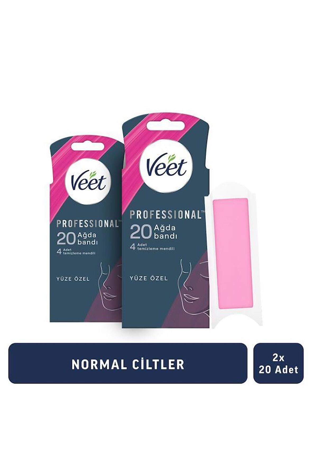 Veet Professional Yüz Ağda Bandı 20'li Hassas Ciltler X2