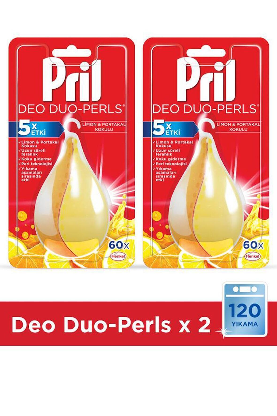 Pril Deo Duo-Perls 5x Etki Bulaşık Makinesi Koku Giderici x 2 Adet