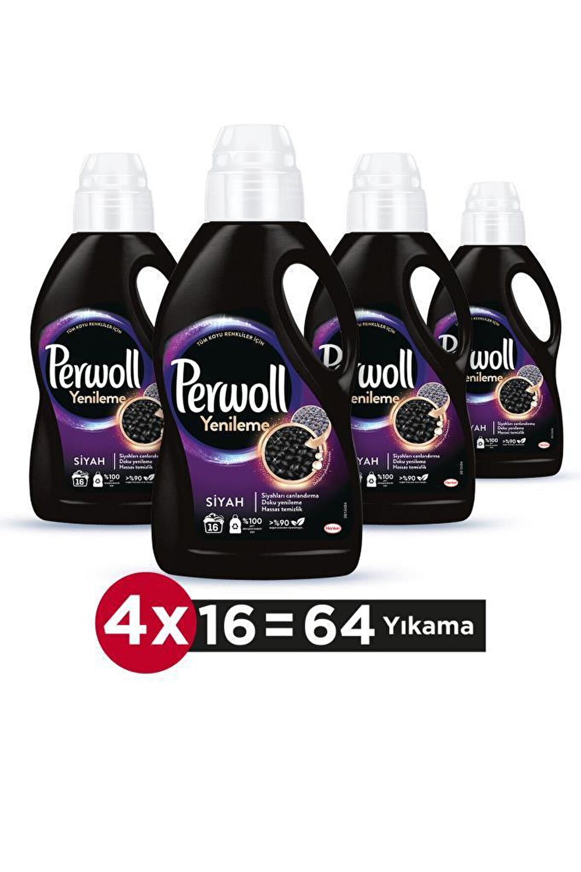 Perwoll Yenileme & Onarım Siyahlar İçin Sıvı Deterjan 4x1 lt 64 Yıkama 