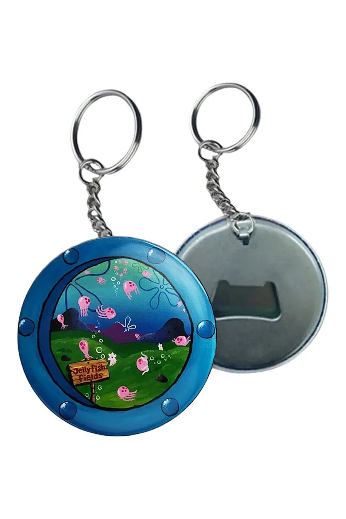 Sponge Bob Sünger Bob Pencere Deniz Anaları Şeklinde Açacaklı Anahtarlık