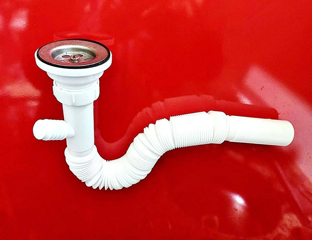 yapıtaşı Yt51 Çatallı Makina Çıkışlı Körüklü Lavabo-eviye Sifonu-gider Borusu