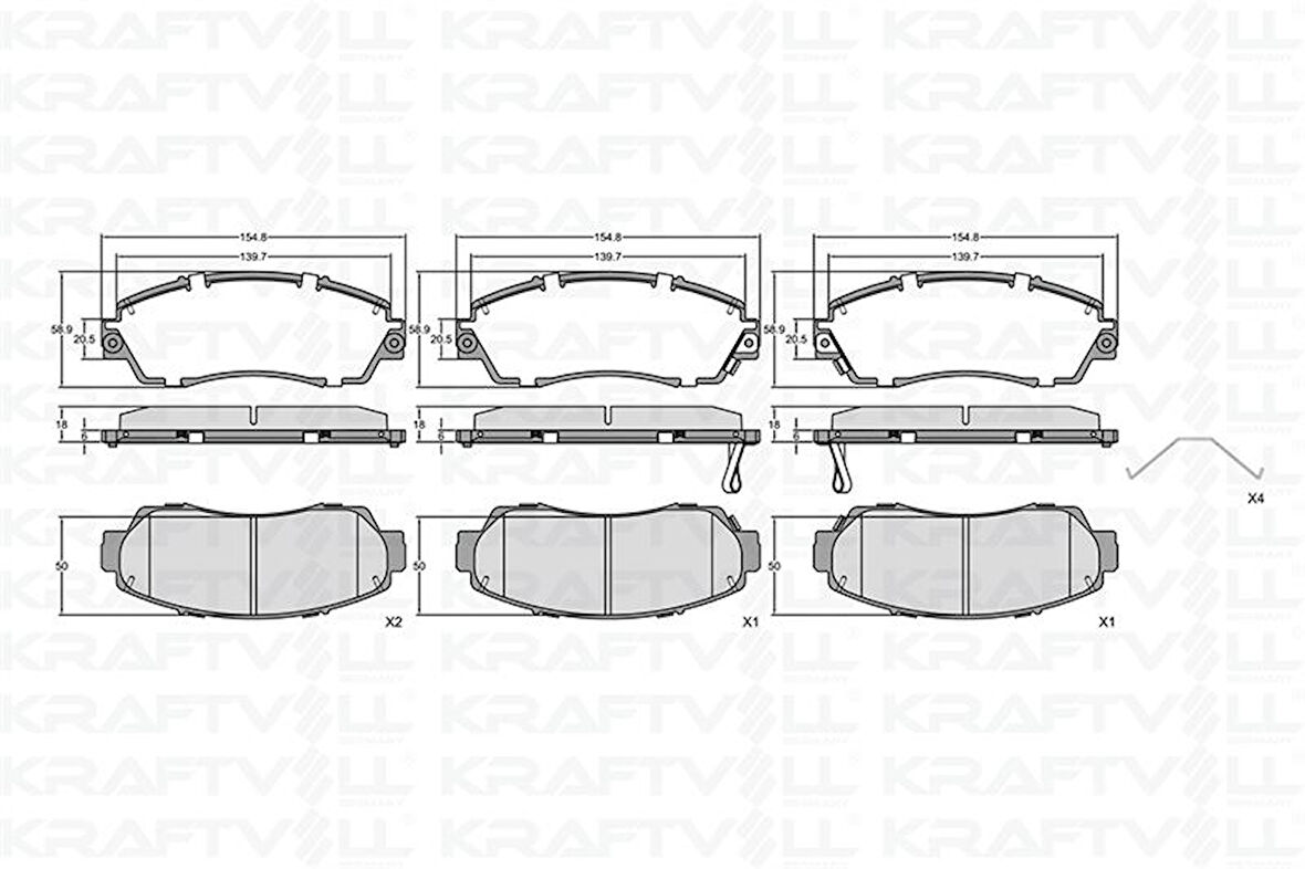 Honda On Fren Balatası Honda Cr-V 1.6 I-Dtec 15> (disk Capı 315mm) - Kraftvoll 07010091