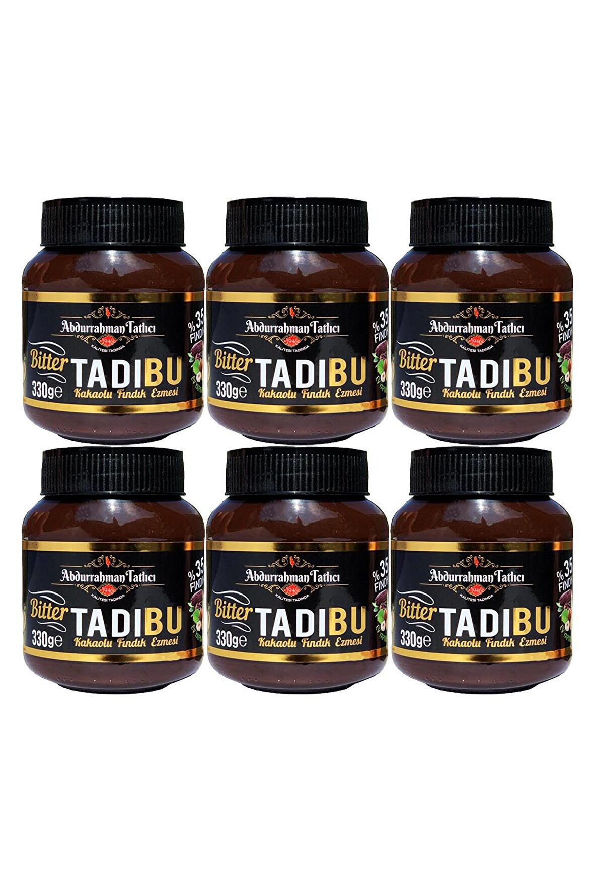 Tadıbu BİTTER Kakaolu Fındık Ezmesi 330 GR x 6 Adet