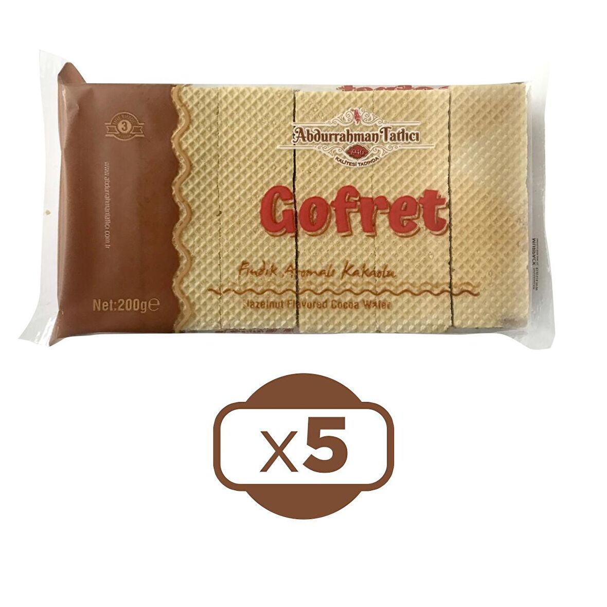 Gofret Kakaolu 200 gr 5 li