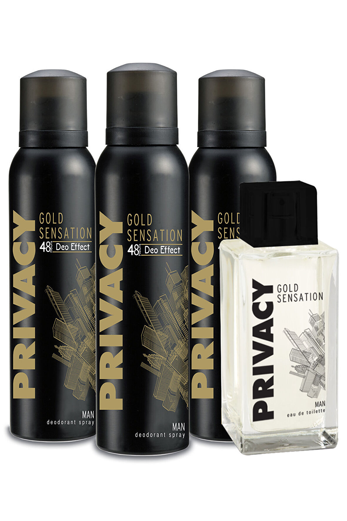 Gold Man EDT Parfüm 100 ml&Deodorant 3x150 ml