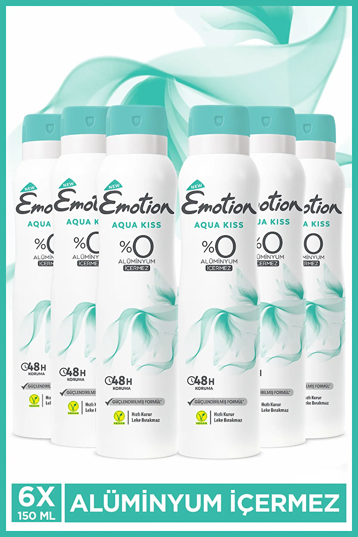 Aqua Kiss Kadın Deodorant 6x150ml