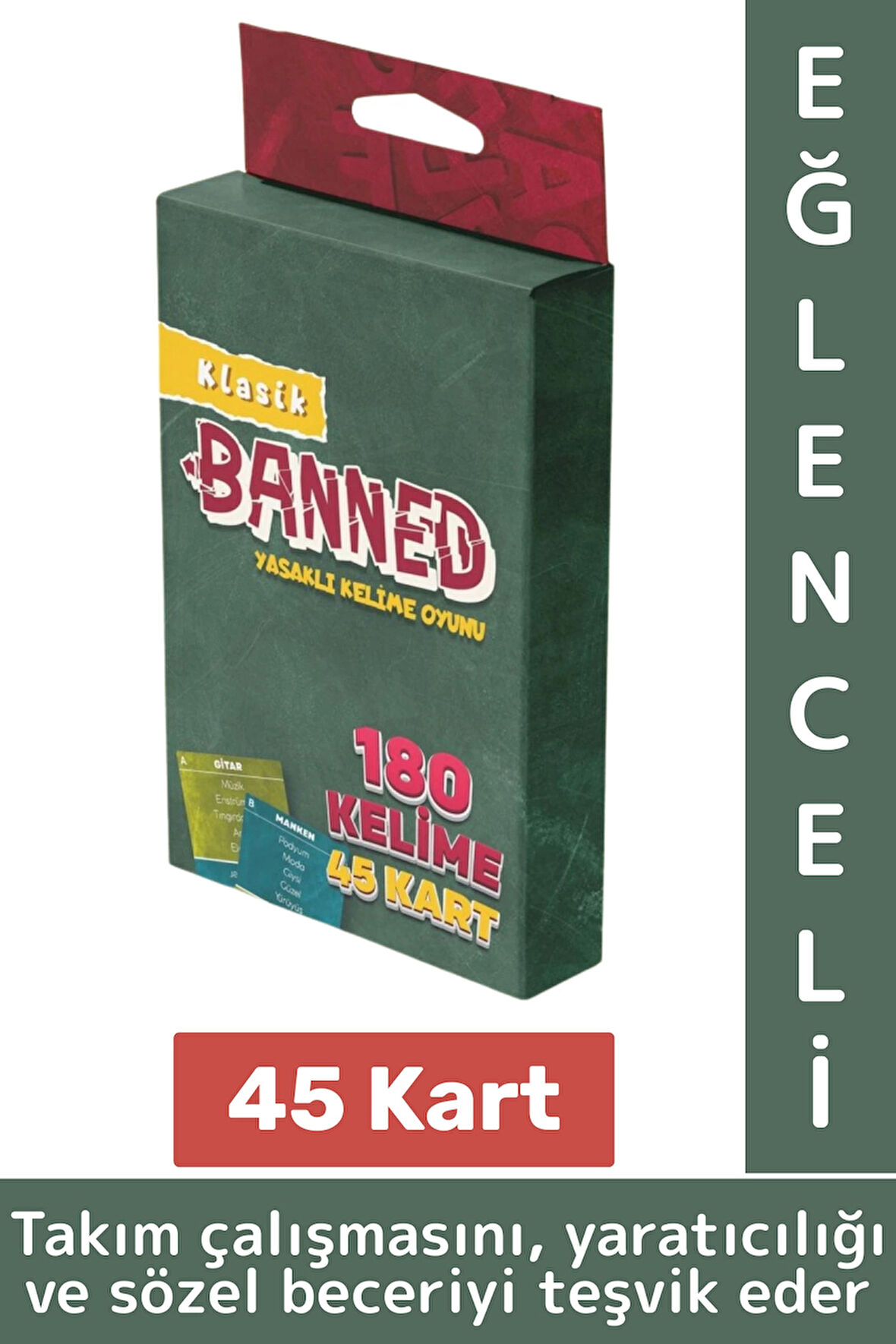 Eğlenceli Aile Arkadaş Okul Sosyalleşme Yaratıcılık Sözel Beceri Gelişimi Oyun Banned-Klasik 45 Kart