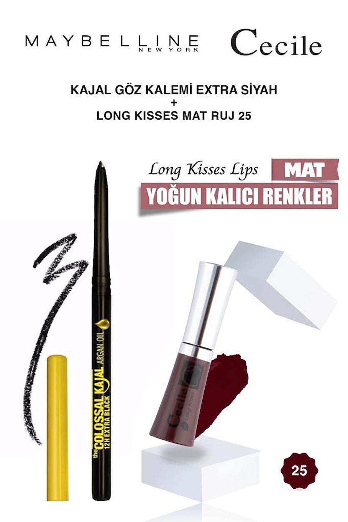 Maybelline Argan Yağlı Göz Kalemi-Cecile Long Kisses Ruj 25