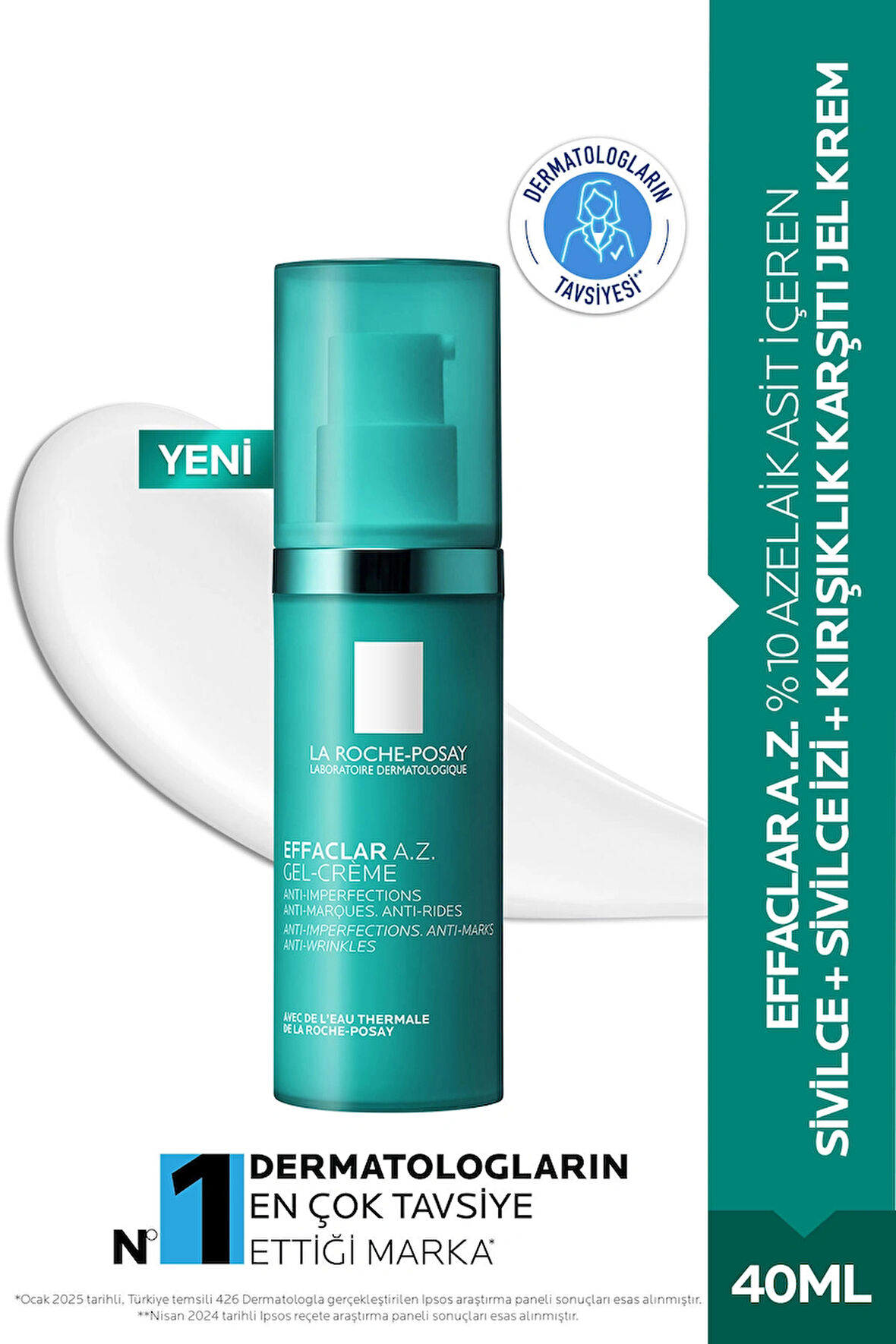 Effaclar A.Z. %10 Azelaik Asit İçeren Sivilce & Sivilce İzi & Kırışıklık Karşıtı Jel Krem 40ml