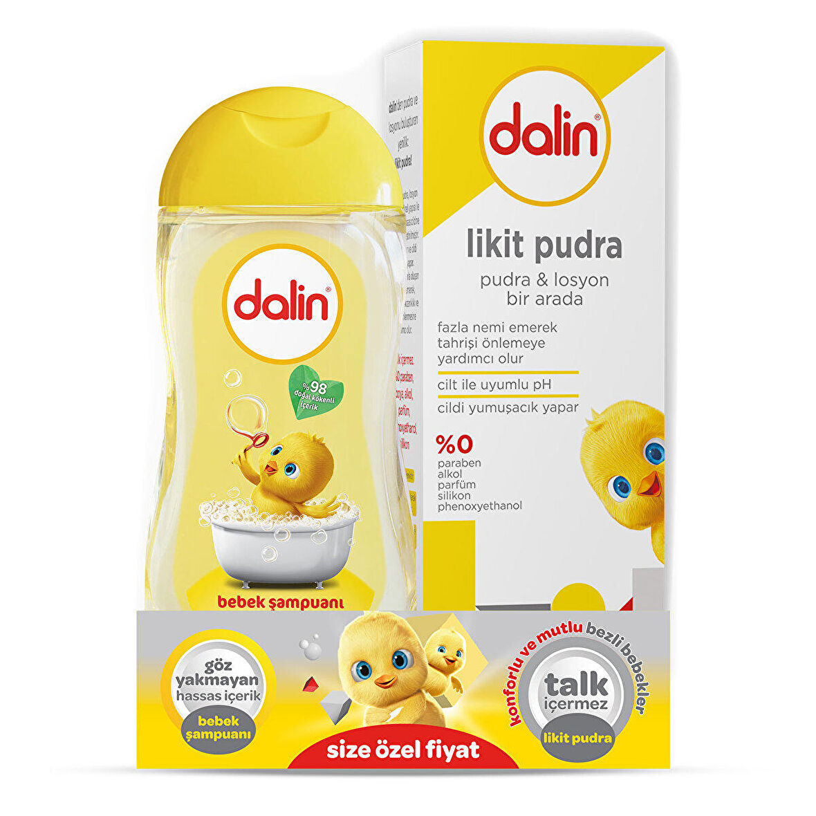 Dalin Likit Pudra 100 ML + 200 ML Klasik Şampuan Seti