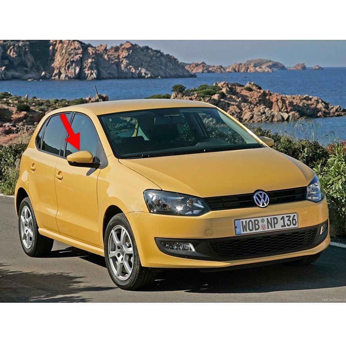 VW Polo 2010-2017 Sağ Yan Dış Dikiz Aynası Üst Kapağı 6R0857538B