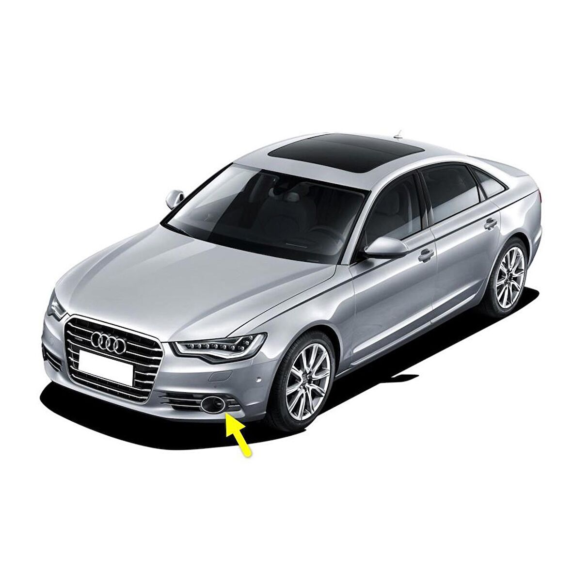Audi A6 2012-2014 Ön Tampon Sol Sis Farı Çerçevesi Kromlu 4G0807681B