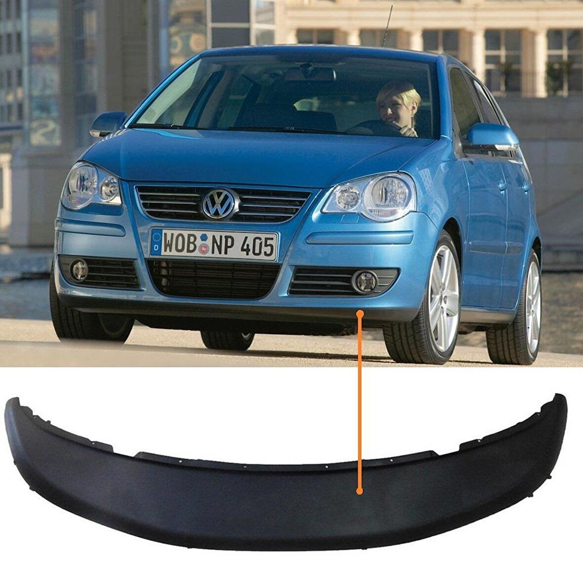 VW Polo 2005-2009 Ön Tampon Alt Spoyler Karlık Orjinal Tip 6Q0805903B