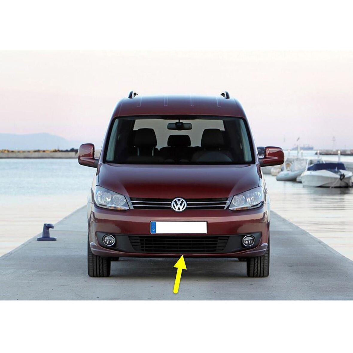 VW Caddy 2011-2015 Ön Tampon Alt Orta Izgara Kromsuz Tip 1T0853677C