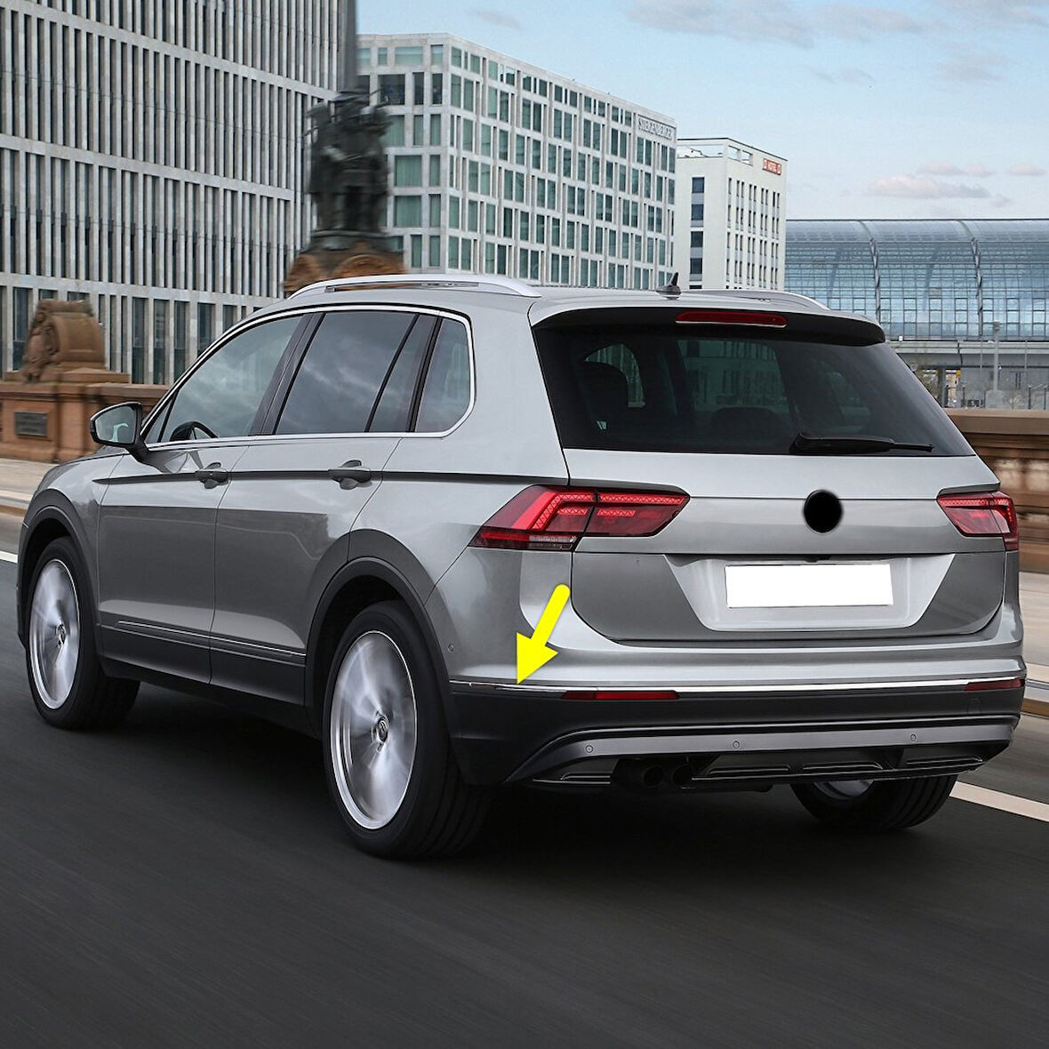 VW Tiguan 2016-2020 Arka Tampon Sol Krom Çıta 5NA853841